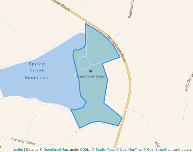 walking in Spring Creek Marina map in Spring Creek