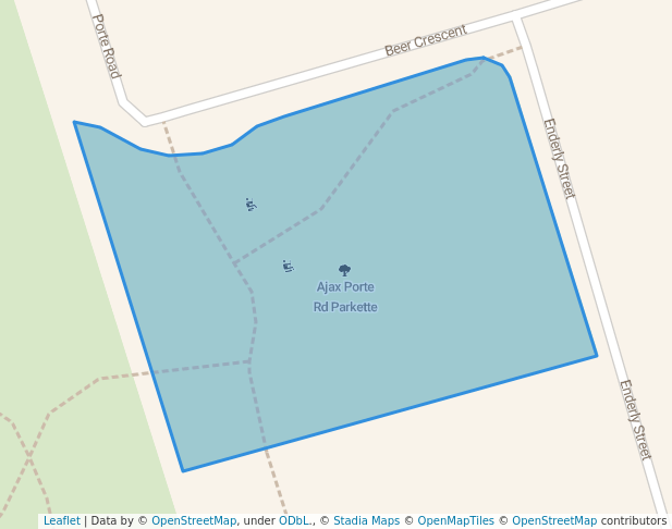 walking in Ajax Porte Rd Parkette map in Ajax