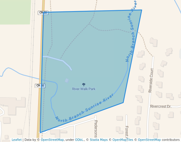 walking in River Walk Park map in North Branch