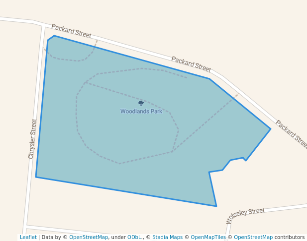 walking in Woodlands Park map in Sandton