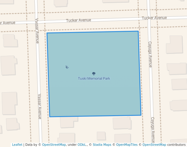 walking in Tuski Memorial Park map in Hazel Park
