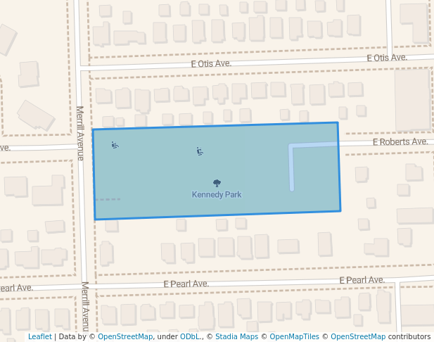 walking in Kennedy Park map in Hazel Park