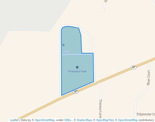 walking in Firemans Park map in Theresa