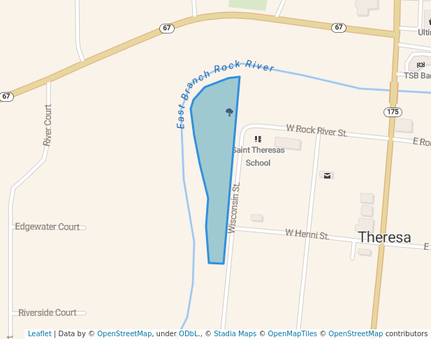 walking in River Bend Park map in Theresa