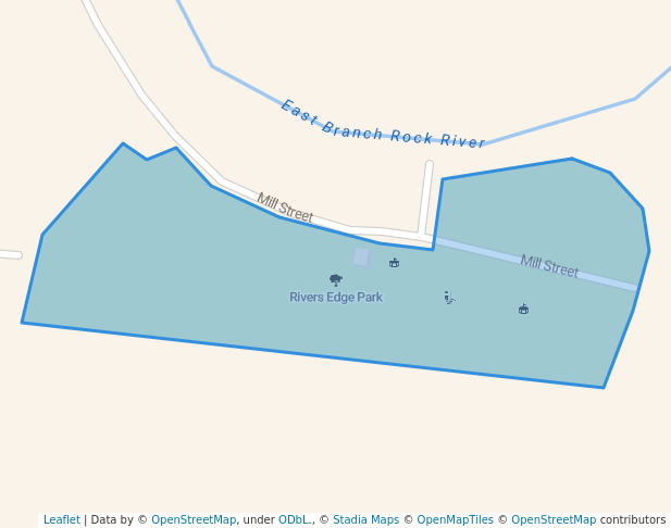 walking in Rivers Edge Park map in Theresa