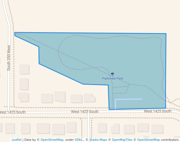 walking in Parkview Park map in Lehi