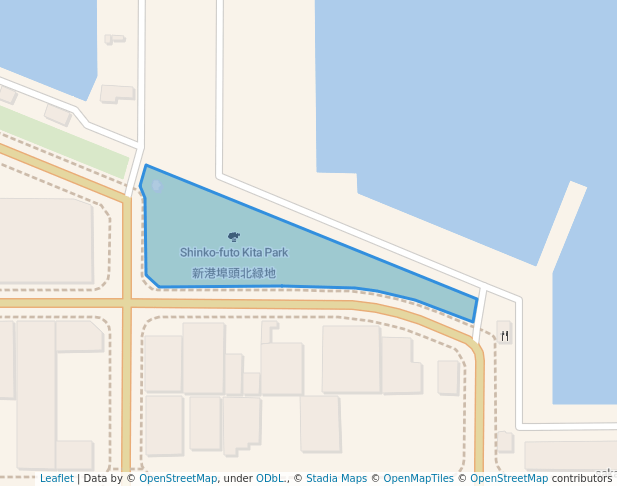 walking in Shinko-futo Kita Park map in Naha