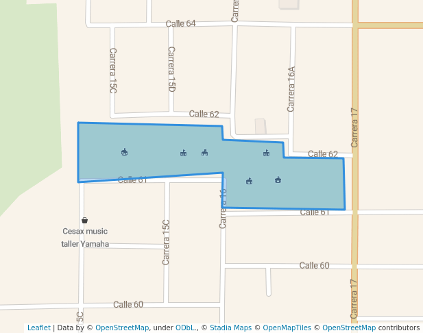 walking in Parque de Aguas Claras map in Barrancabermeja