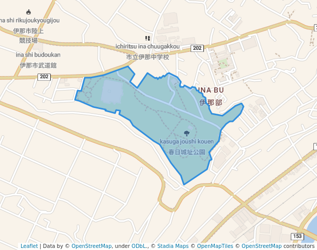 春日公園 in Ina | Map and Routes