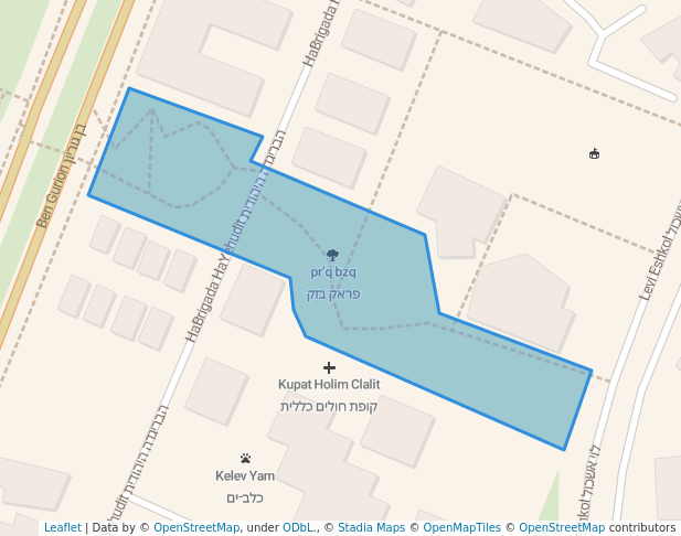 walking in פראק בזק map in Netanya