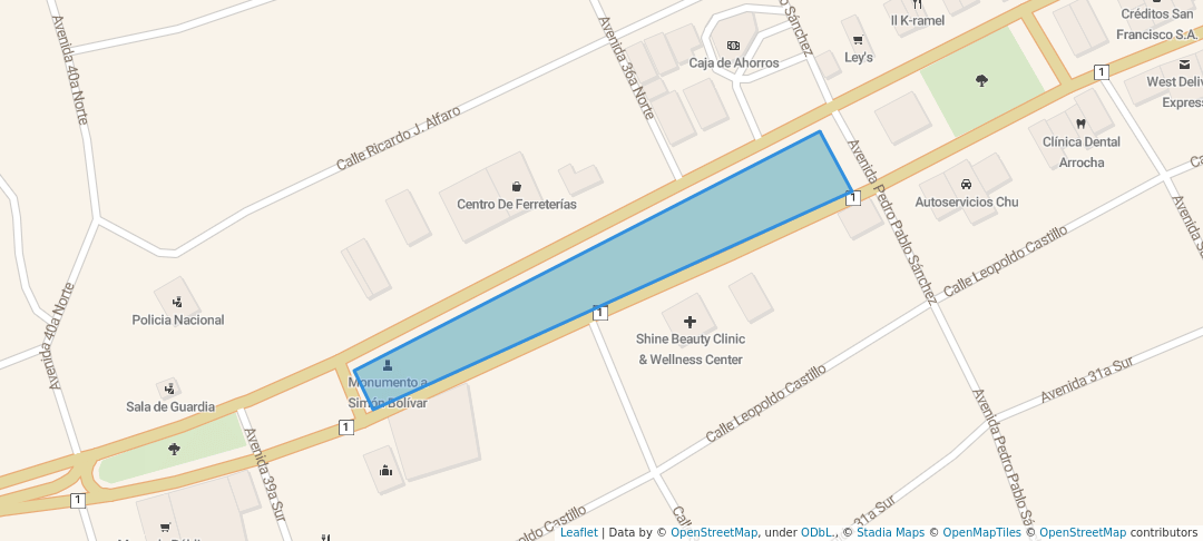 walking in Parque Libertador de La Chorrera map in La Chorrera