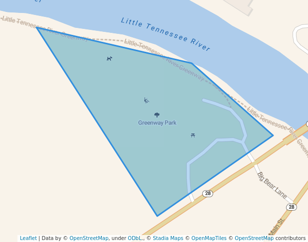 walking in Greenway Park map in Franklin