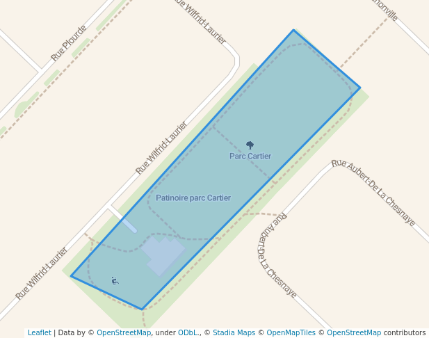 walking in Parc Cartier map in Rivière-du-Loup