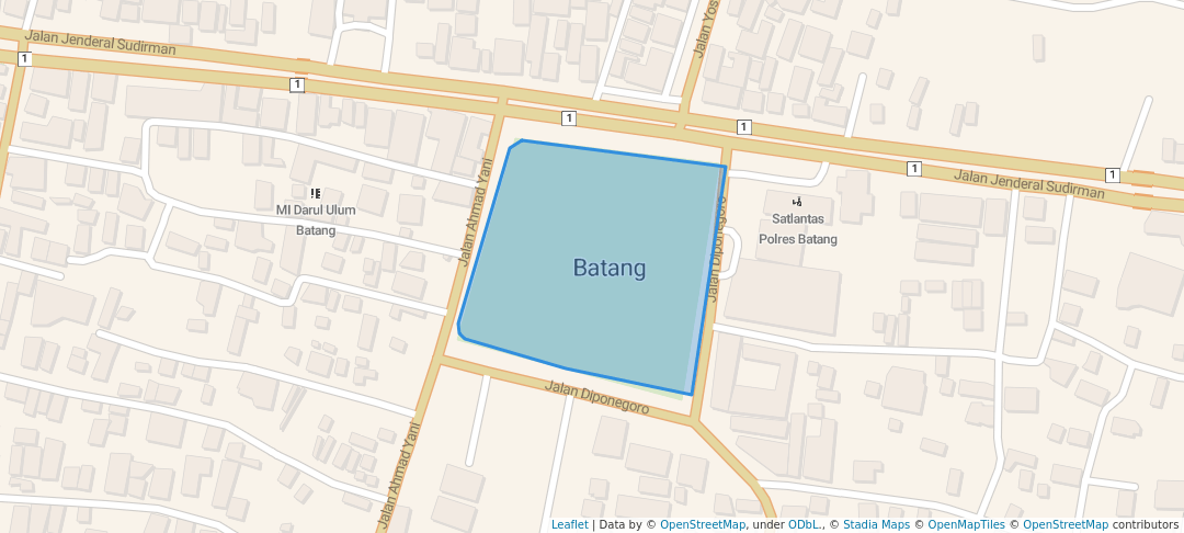 walking in Alun Alun Kota Batang map in Batang