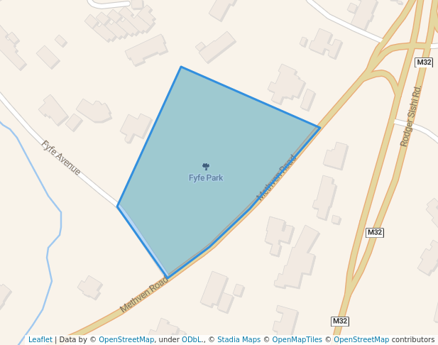 walking in Fyfe Park map in Westville