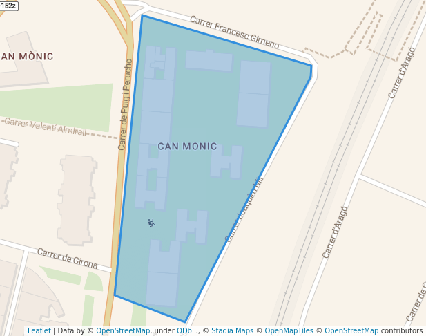 walking in Plaça Can Monic map in Granollers