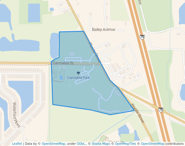 walking in Carmalita Park map in Punta Gorda