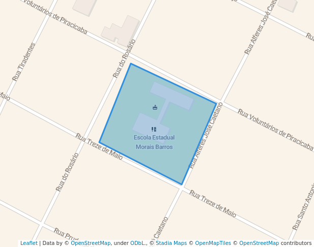 walking in Praça Tibiriçá map in Piracicaba