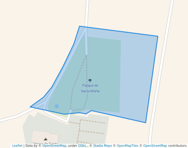 walking in Parque de Santa Marta map in Ourense