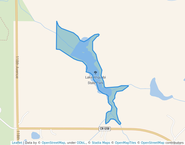 walking in Lake Ahquabi State Park map in Indianola