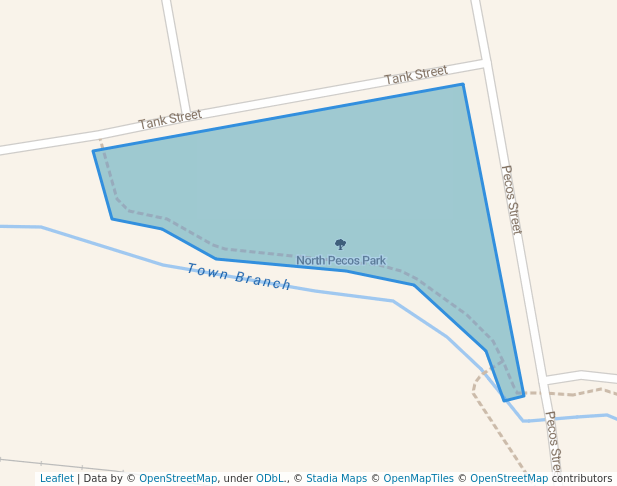 walking in North Pecos Park map in Lockhart