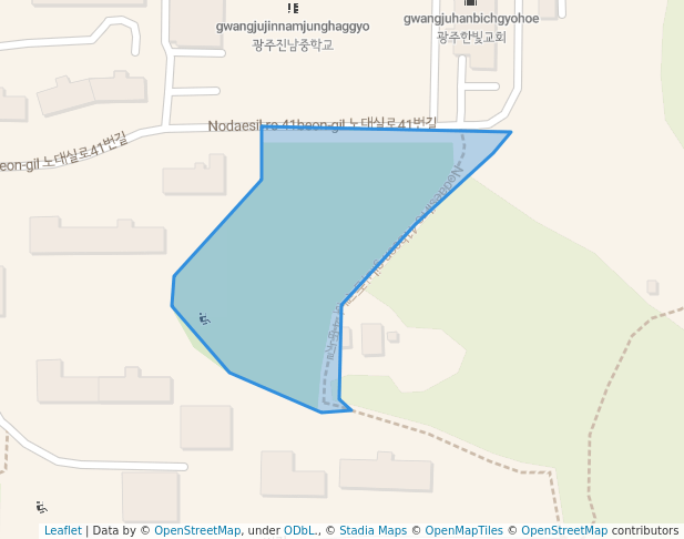 walking in 쟁이들 어린이공원 map in Gwangju
