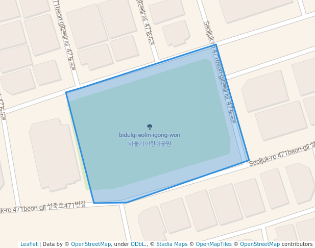 walking in 비둘기 어린이공원 map in Gwangju