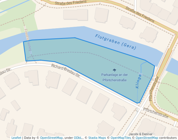 walking in Parkanlage an der Pförtchenstraße map in Erfurt