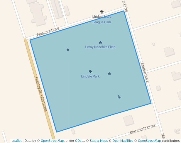 walking in Lindale Park map in Galveston