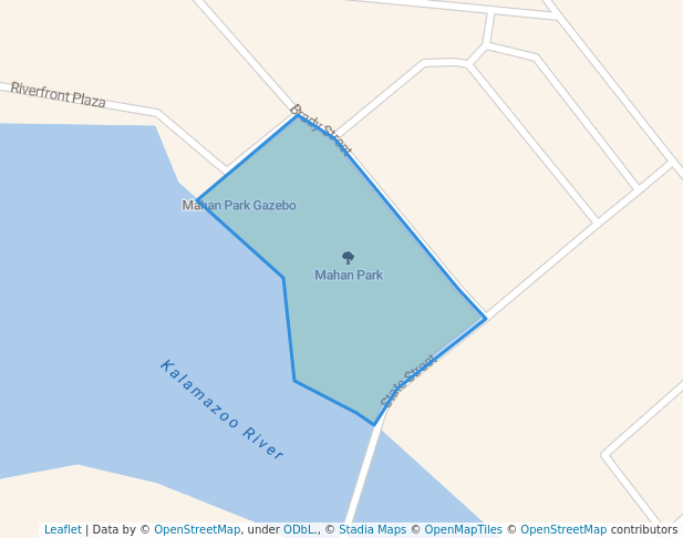 walking in Mahan Park map in Allegan