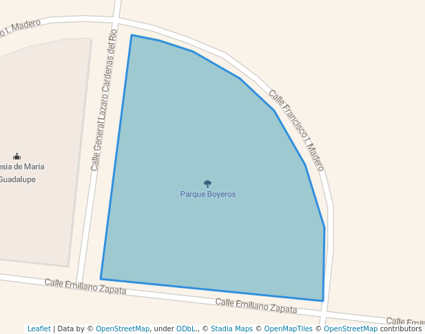 walking in Parque Boyeros map in Texcoco