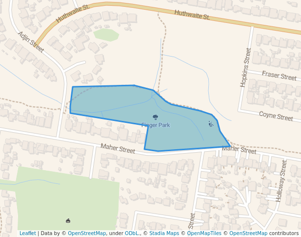 walking in Finger Park map in Tolland
