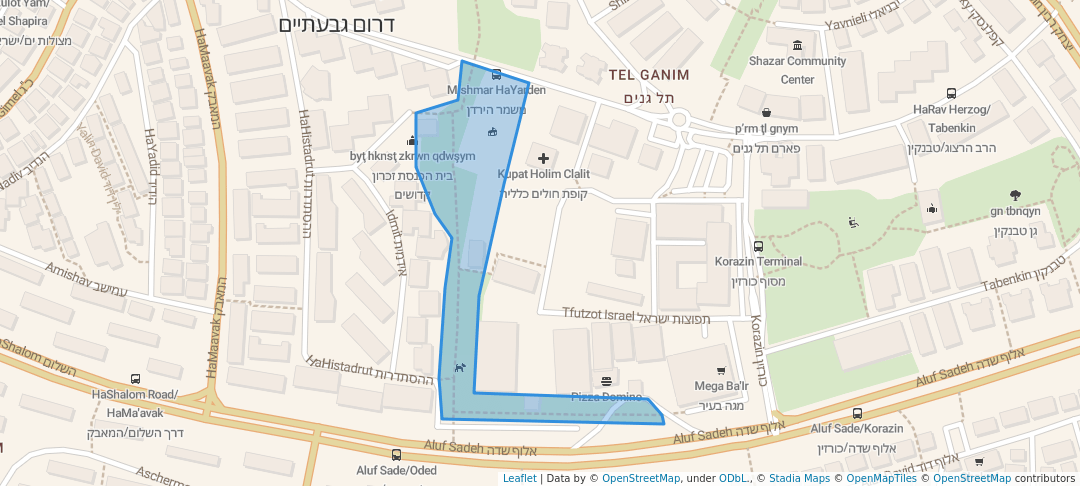 walking in Yaldi Ha'Ganim Garden map in Giv'atayim