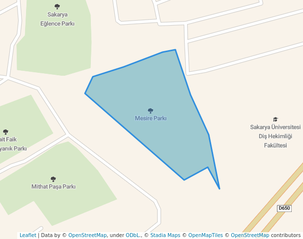 walking in Mesire Parkı map in Sakarya