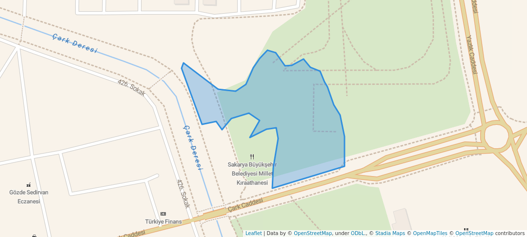 walking in Sakarya Büyükşehir Belediyesi Millet Bahçesi map in Sakarya