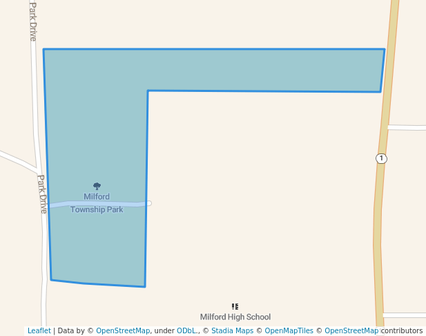 walking in Milford Township Park map in Milford
