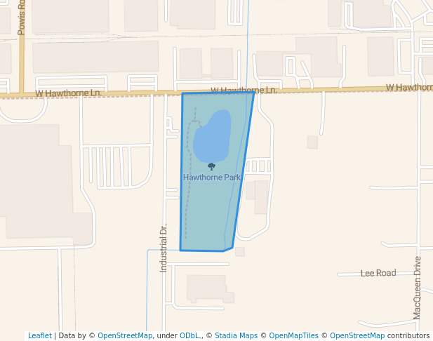 walking in Hawthorne Park map in West Chicago