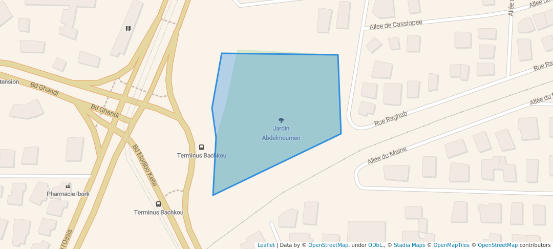 walking in Jardin Abdelmoumen map in الدار البيضاء،