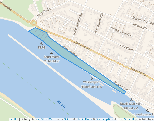 walking in Hafenpark map in Leverkusen