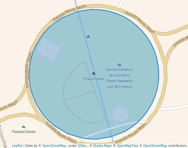 walking in Praça Estrela map in Guarulhos