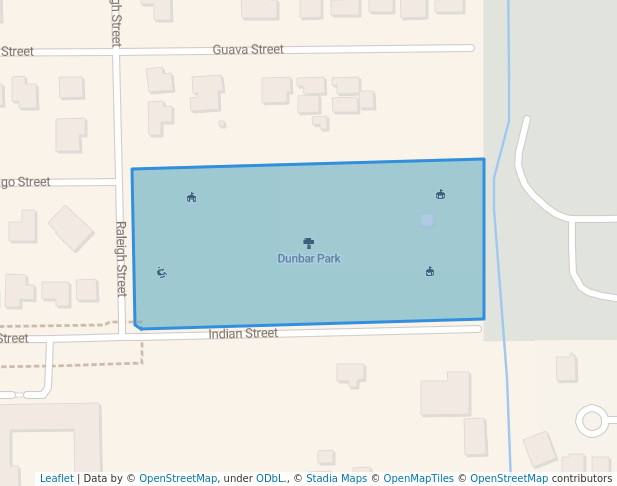 walking in Dunbar Park map in Fort Myers