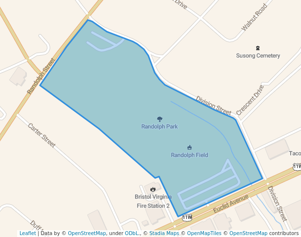 walking in Randolph Park map in Bristol