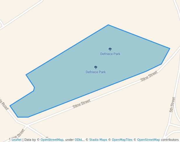 walking in Defriece Park map in Bristol