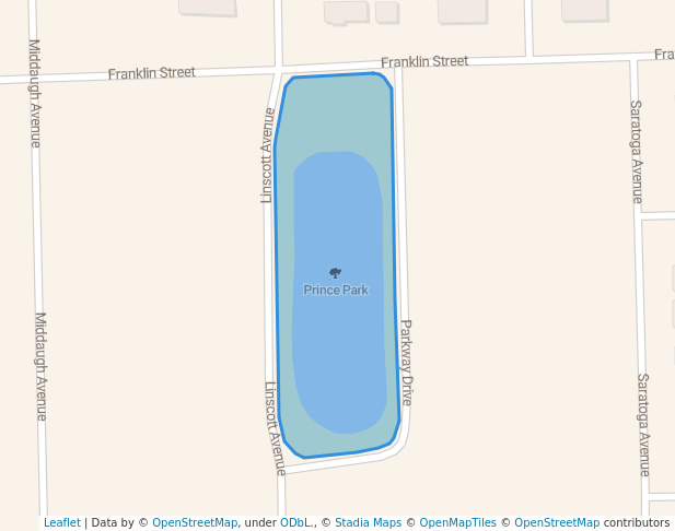 walking in Prince Park map in Downers Grove