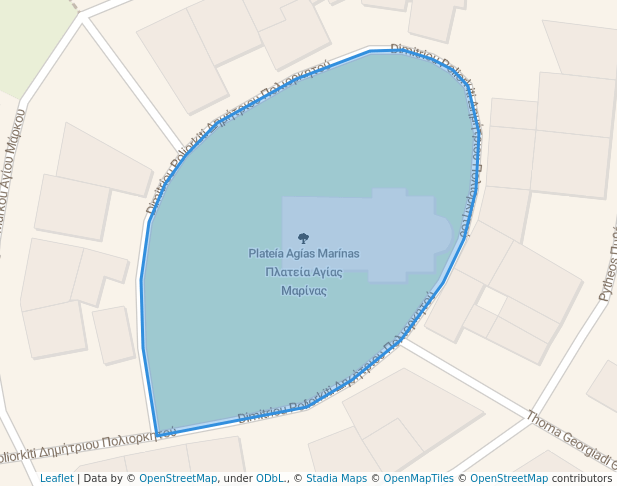 walking in Πλατεία Αγίας Μαρίνας map in Chalkida