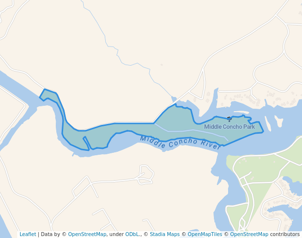 walking in Middle Concho Park map in San Angelo