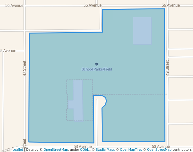 walking in School Parks/Field map in Taber