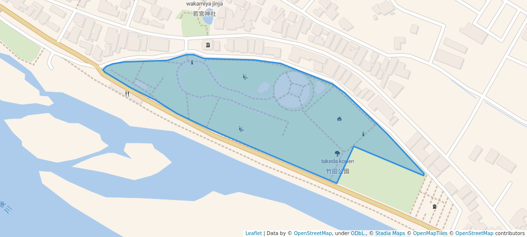 walking in 竹田公園 map in Hita