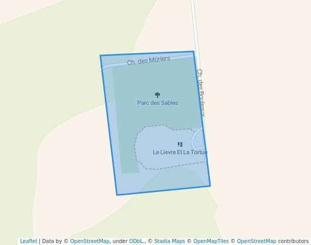 walking in Parc des Sables map in L'Ange-Gardien