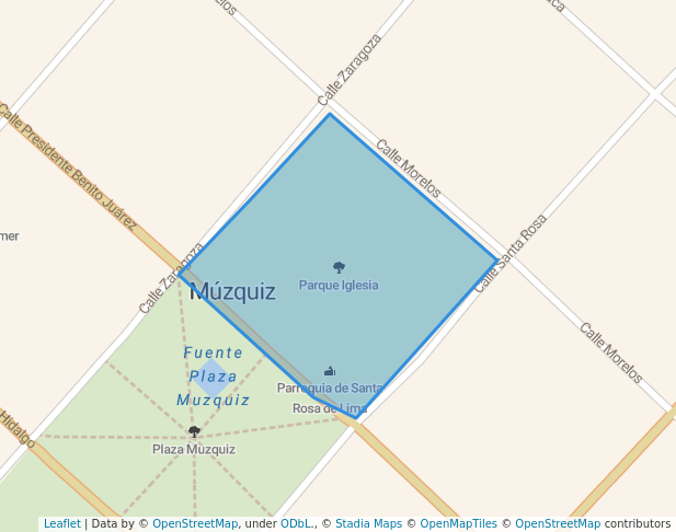 walking in Parque Iglesia map in Melchor Múzquiz